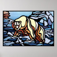 Polar Bear Art Poster Print First Nation Wildlife