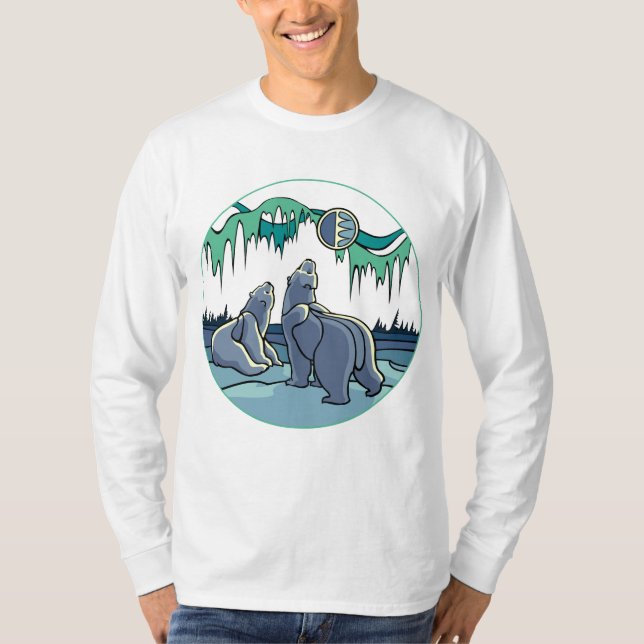 Polar Bear Art Shirt  Polar Bear Long Sleeve Shirt (Front)