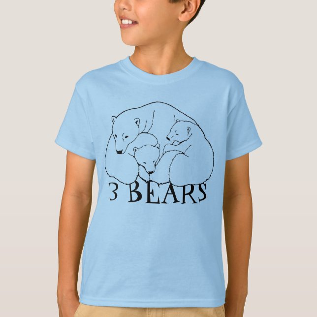 Polar Bear Art T-shirt Kid's Baby Bear Shirts (Front)