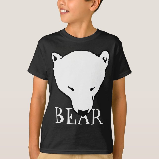 Polar Bear Art T-shirt Kid's Baby Bear Shirts (Front)