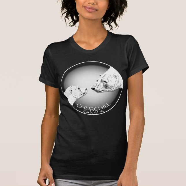 Polar Bear Art T-shirt Top Women's Churchill Shirt (Front)