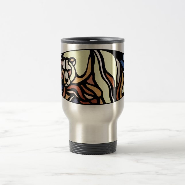 Polar Bear Art Travel Mug Native Art Bear Cup (Center)