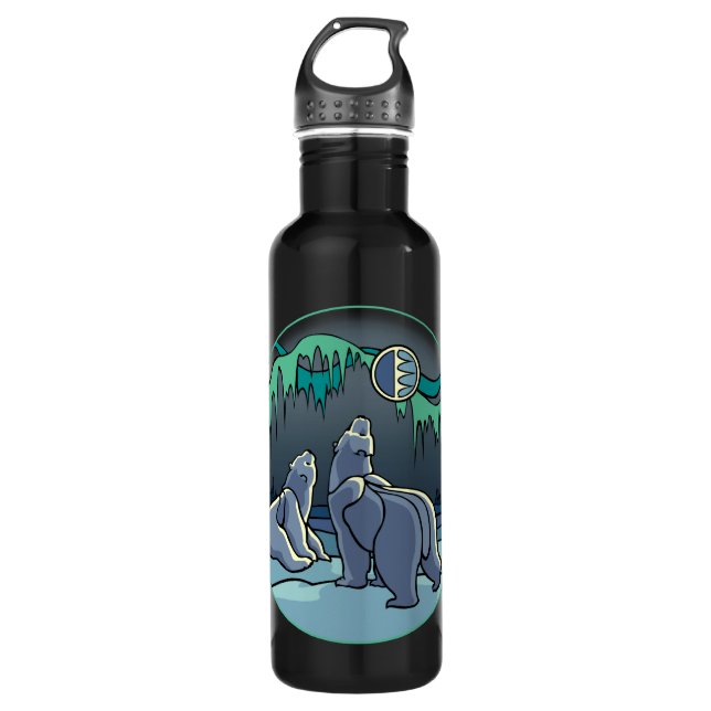 Polar Bear Art Water Native Bear Art Sport Bottle (Front)