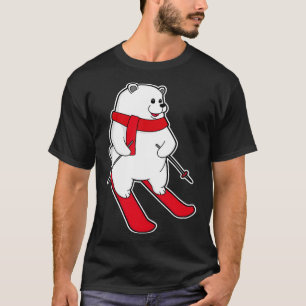 Polar bear as Skier with Ski T-Shirt
