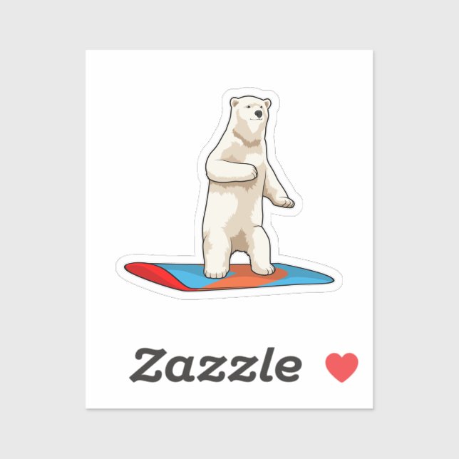 Polar bear as Snowboarder with Snowboard (Sheet)