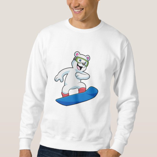 Polar bear as Snowboarder with Snowboard Sweatshirt (Front)