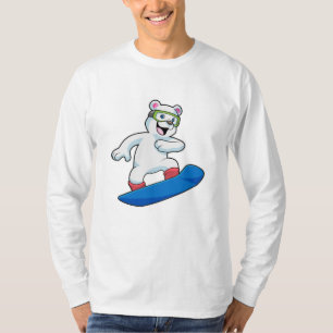 Polar bear as Snowboarder with Snowboard T-Shirt