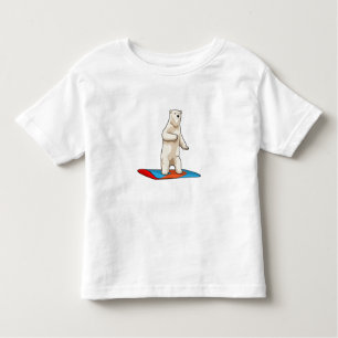 Polar bear as Snowboarder with Snowboard Toddler T-Shirt