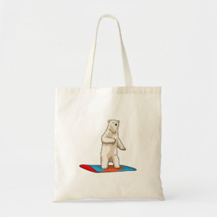 Polar bear as Snowboarder with Snowboard Tote Bag