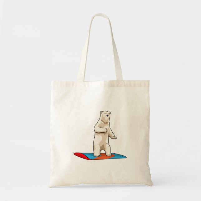 Polar bear as Snowboarder with Snowboard Tote Bag (Front)