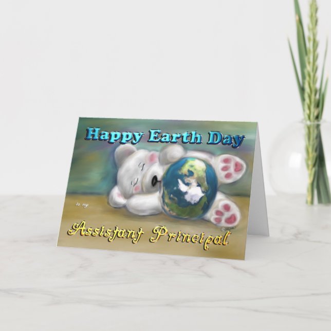 Polar Bear Assistant Principal Earth day Card (Front)