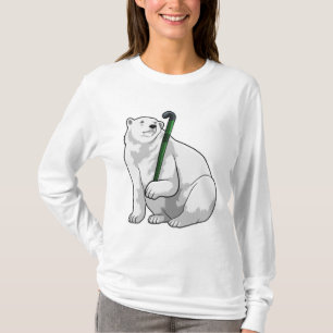 Polar bear at Hockey with Hockey stick T-Shirt