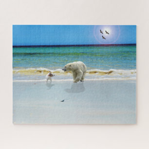 Polar Bear At The Beach, Jigsaw Puzzle