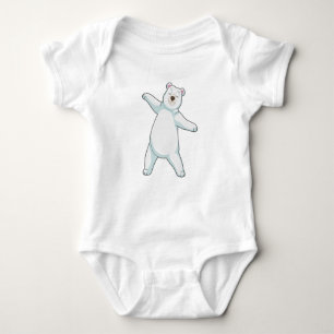 Polar bear at Yoga Fitness in Standing Baby Bodysuit