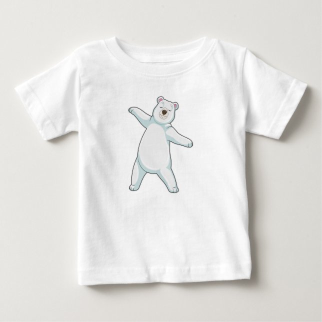 Polar bear at Yoga Fitness in Standing Baby T-Shirt (Front)