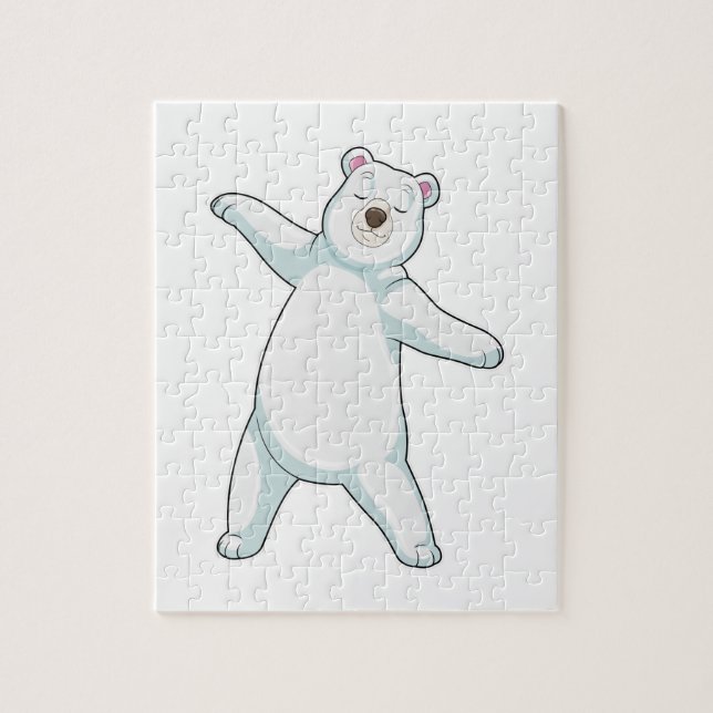 Polar bear at Yoga Fitness in Standing Jigsaw Puzzle (Vertical)