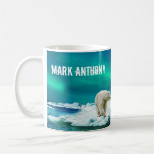 Polar Bear Aurora Borealis Coffee Mug