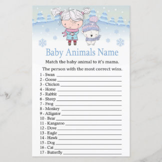polar bear Baby Animals Name Game baby shower