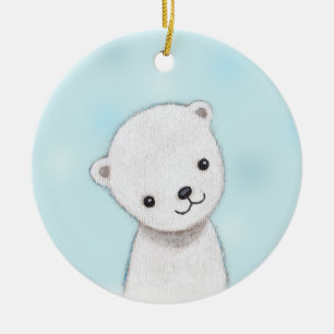 Polar Bear Baby Ornament Custom Personalised Decor