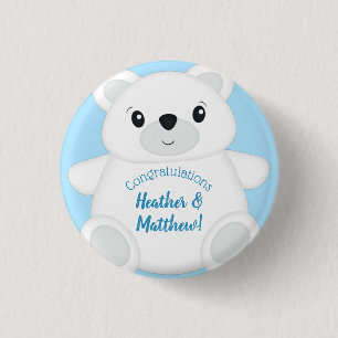 Polar Bear Baby Shower 3 Cm Round Badge