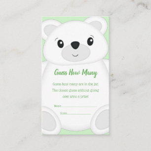 Polar Bear Baby Shower Enclosure Card