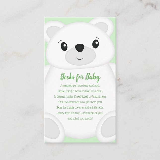 Polar Bear Baby Shower Enclosure Card (Front)