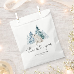 Polar bear baby shower favour bags