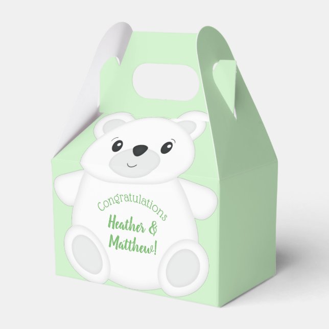 Polar Bear Baby Shower Favour Box (Front Side)