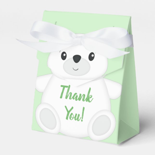 Polar Bear Baby Shower Favour Box (Front Side)