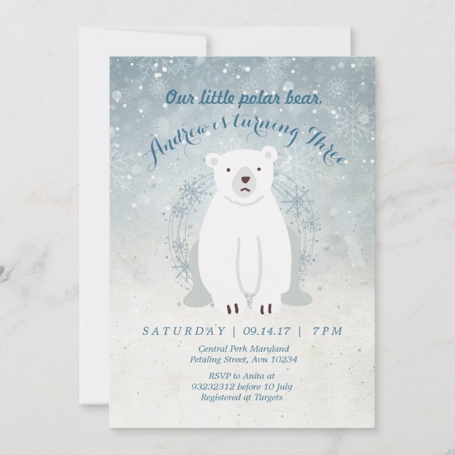Polar Bear Baby Shower Invitation (Front)