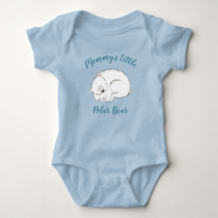 Polar Bear Baby Shower Winter Blue Boy Baby Bodysuit
