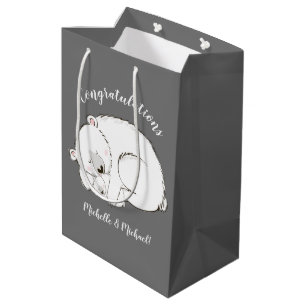 Polar Bear Baby Shower Winter Grey Gender Neutral Medium Gift Bag
