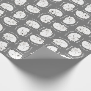 Polar Bear Baby Shower Winter Grey Gender Neutral Wrapping Paper