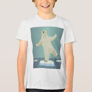 Polar Bear Balancing on Iceberg Artwork Tri-Blend Shirt