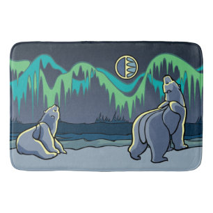 Polar Bear Bathmat Native Art Bath Decor Customise