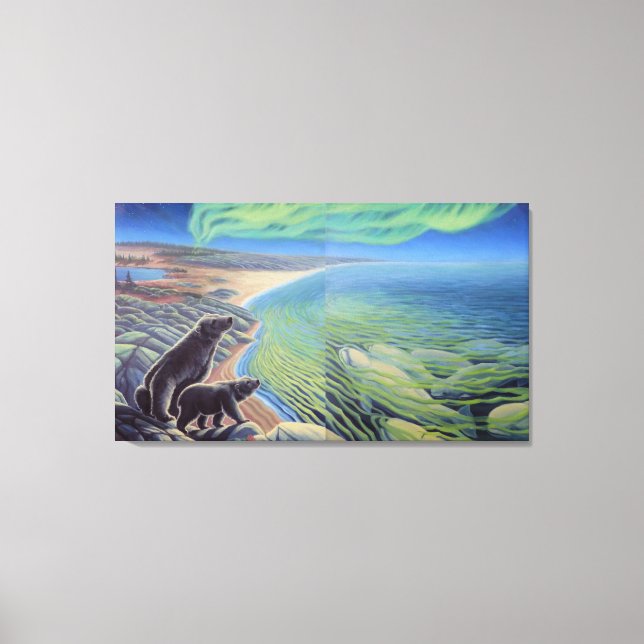 Polar Bear & Beluga Whales Painting Canvas Print (Front)
