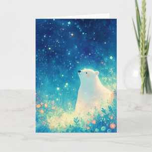 Polar Bear Beneath the Arctic Sky Card