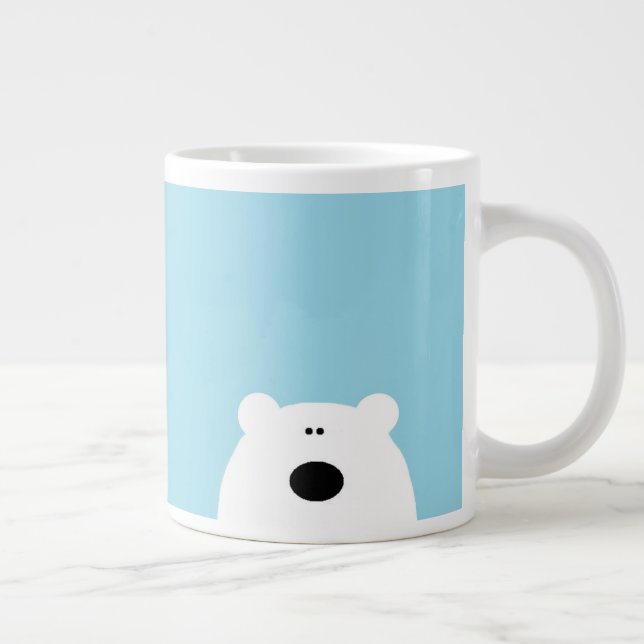 Polar Bear Blue Large Coffee Mug (Right)