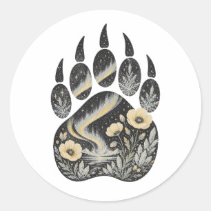 Polar Bear Botanical Footprint Nature Sticker