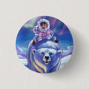 Polar Bear Bus 3 Cm Round Badge