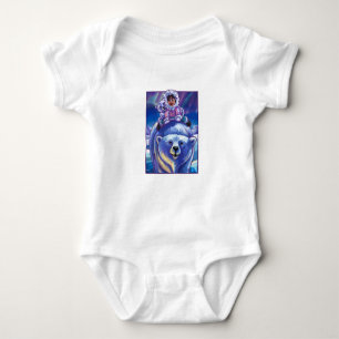 Polar Bear Bus Art Baby Bodysuit