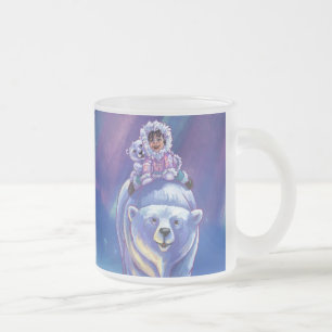 Polar Bear Bus Frosted Glass Coffee Mug