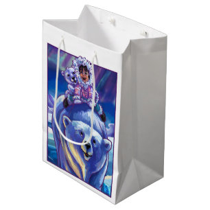 Polar Bear Bus Medium Gift Bag