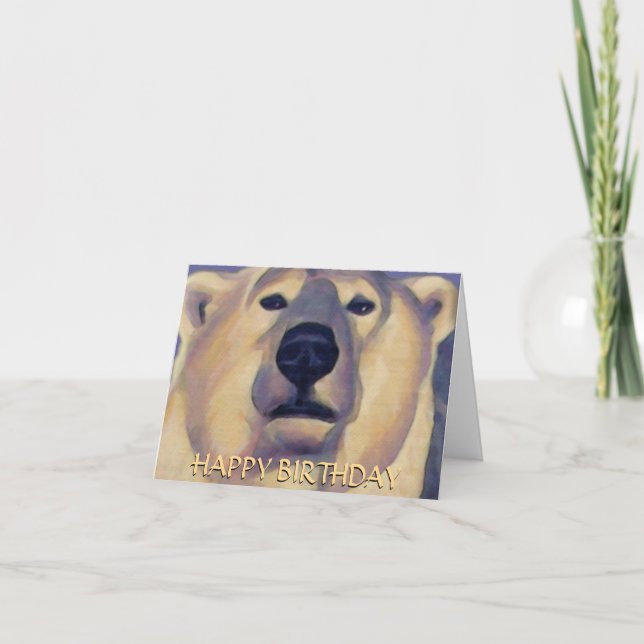 Polar Bear Card Personalise Polar Bear Art Card (Front)