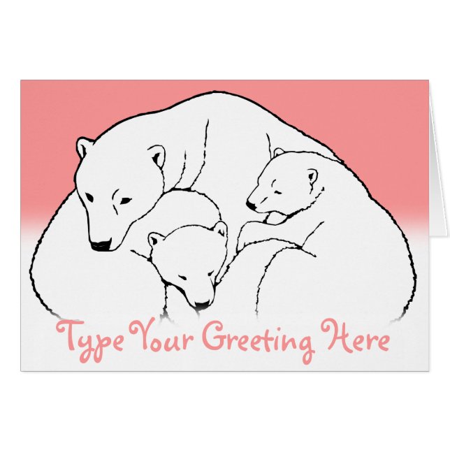 Polar Bear Cards Personalised Baby Bear Cards (Front Horizontal)