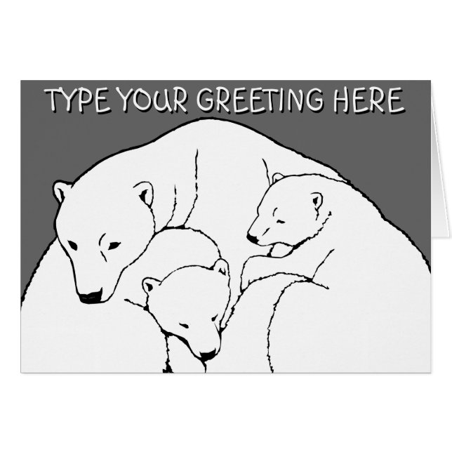 Polar Bear Cards Personalised Bear Greeting Cards (Front Horizontal)