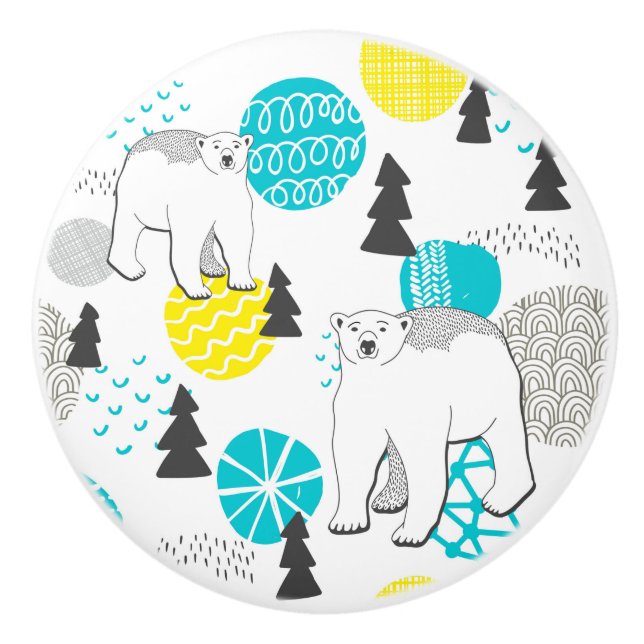 Polar bear ceramic knob (Front)