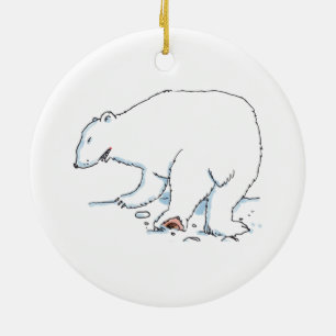 Polar Bear ceramic ornament