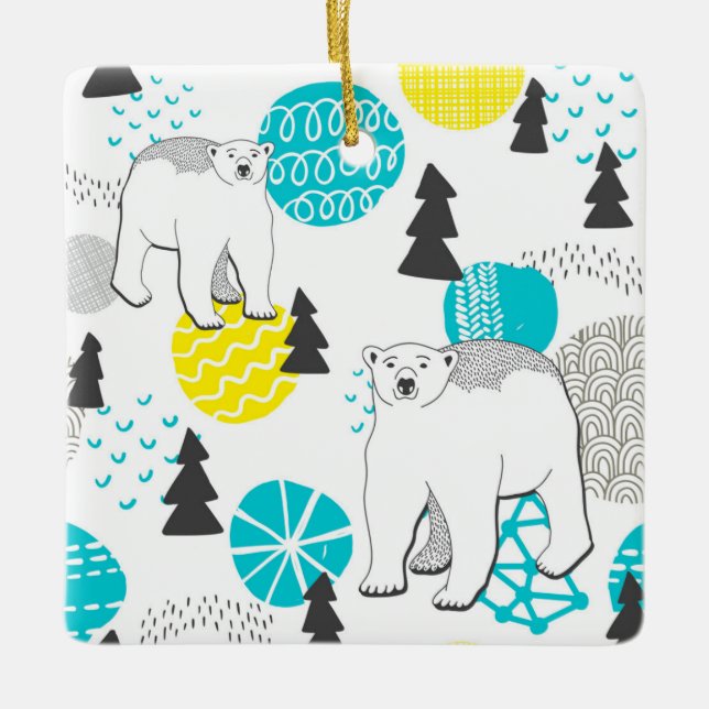 Polar bear ceramic ornament (Front)