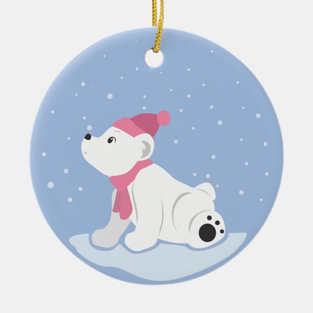 Polar Bear Ceramic Tree Decoration (Front)